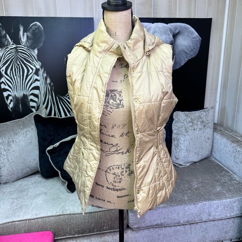 New York and Company Women Size XS Brown Puffer Vest